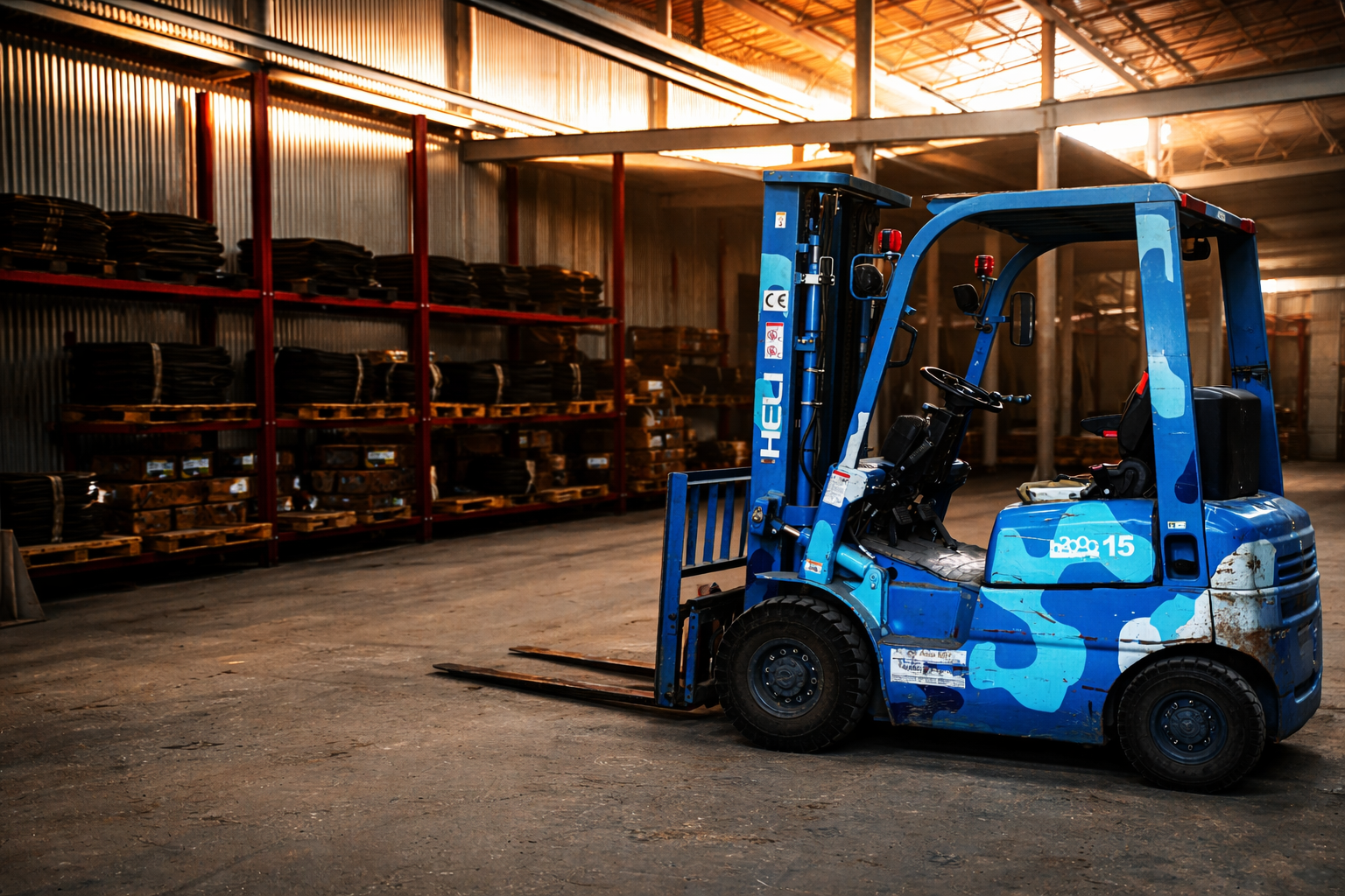 Żuraw przenośny HDS podnoszący cegły